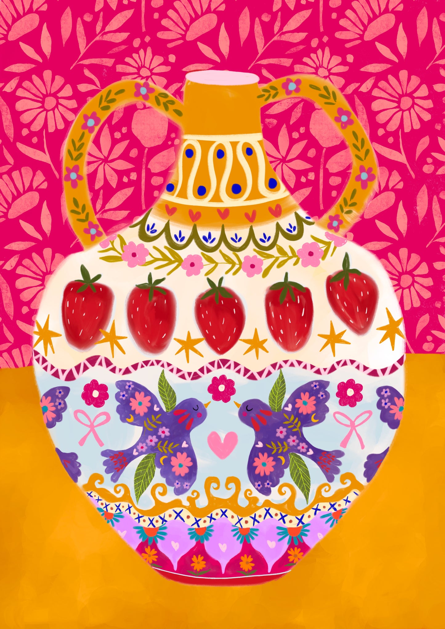 Print - vase with birds