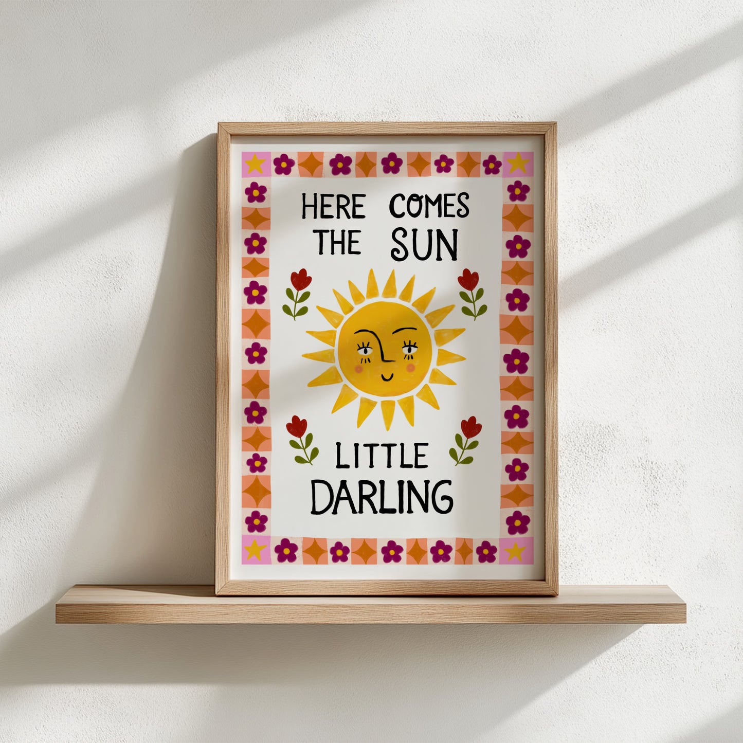 Kinderkamer print - A4 - Here comes the sun