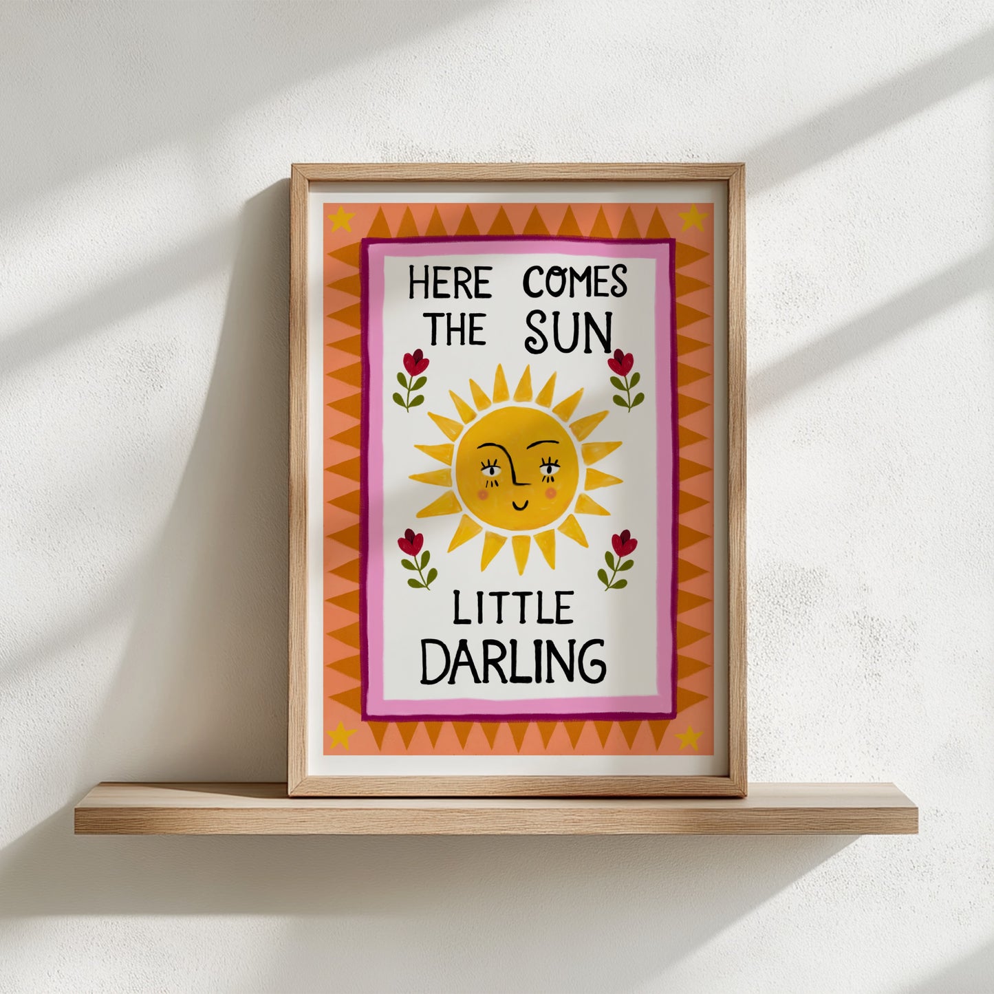 Kinderkamer print - A4 - Here comes the sun