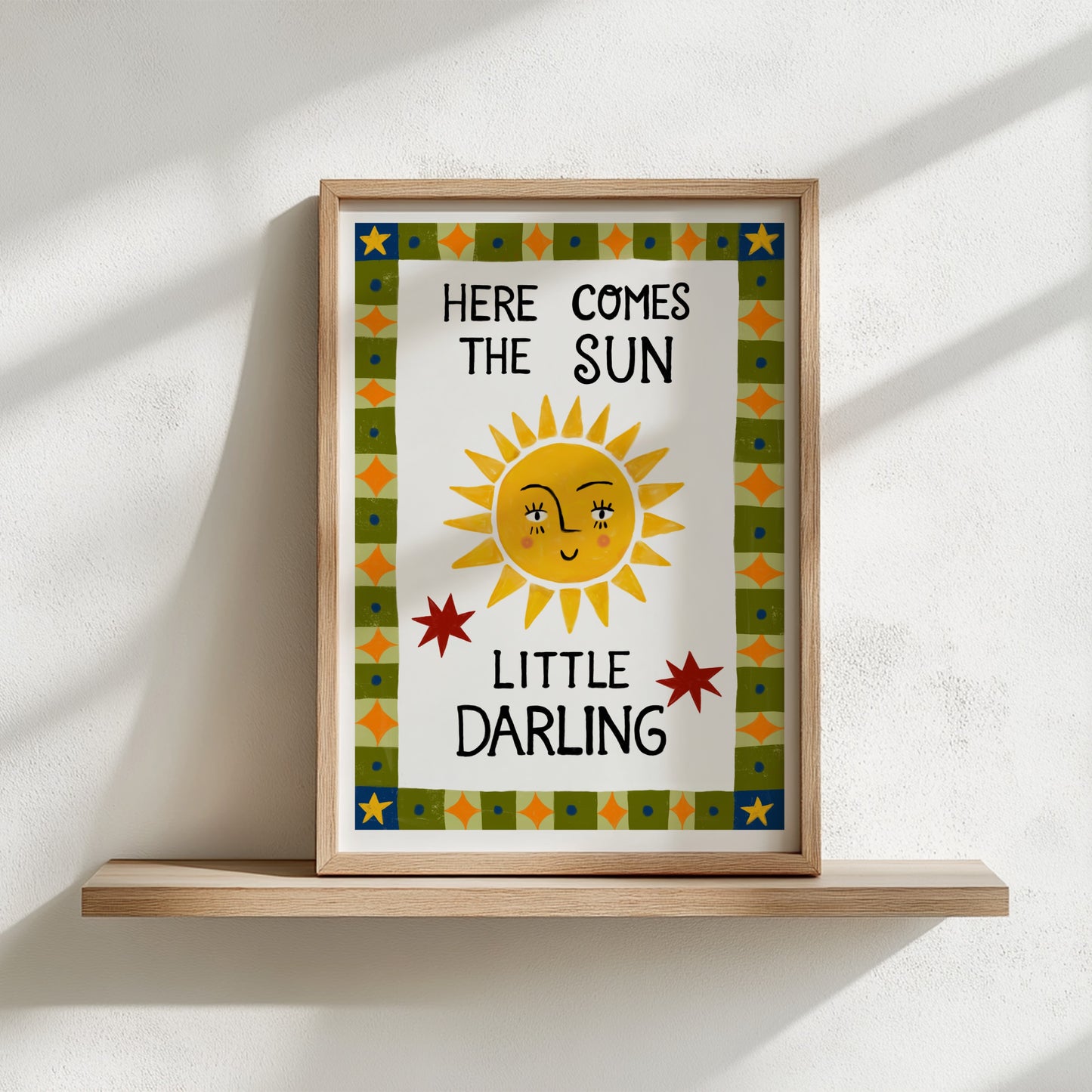 Kinderkamer print - A4 - Here comes the sun