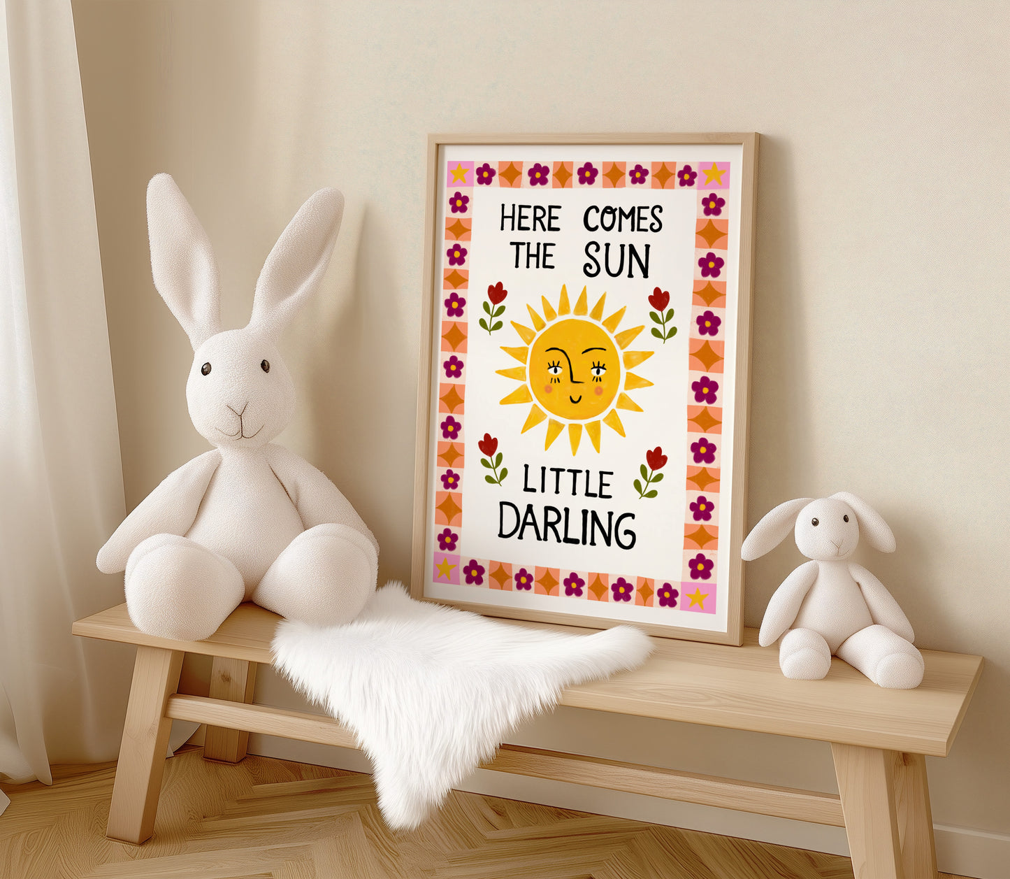Kinderkamer print - A4 - Here comes the sun