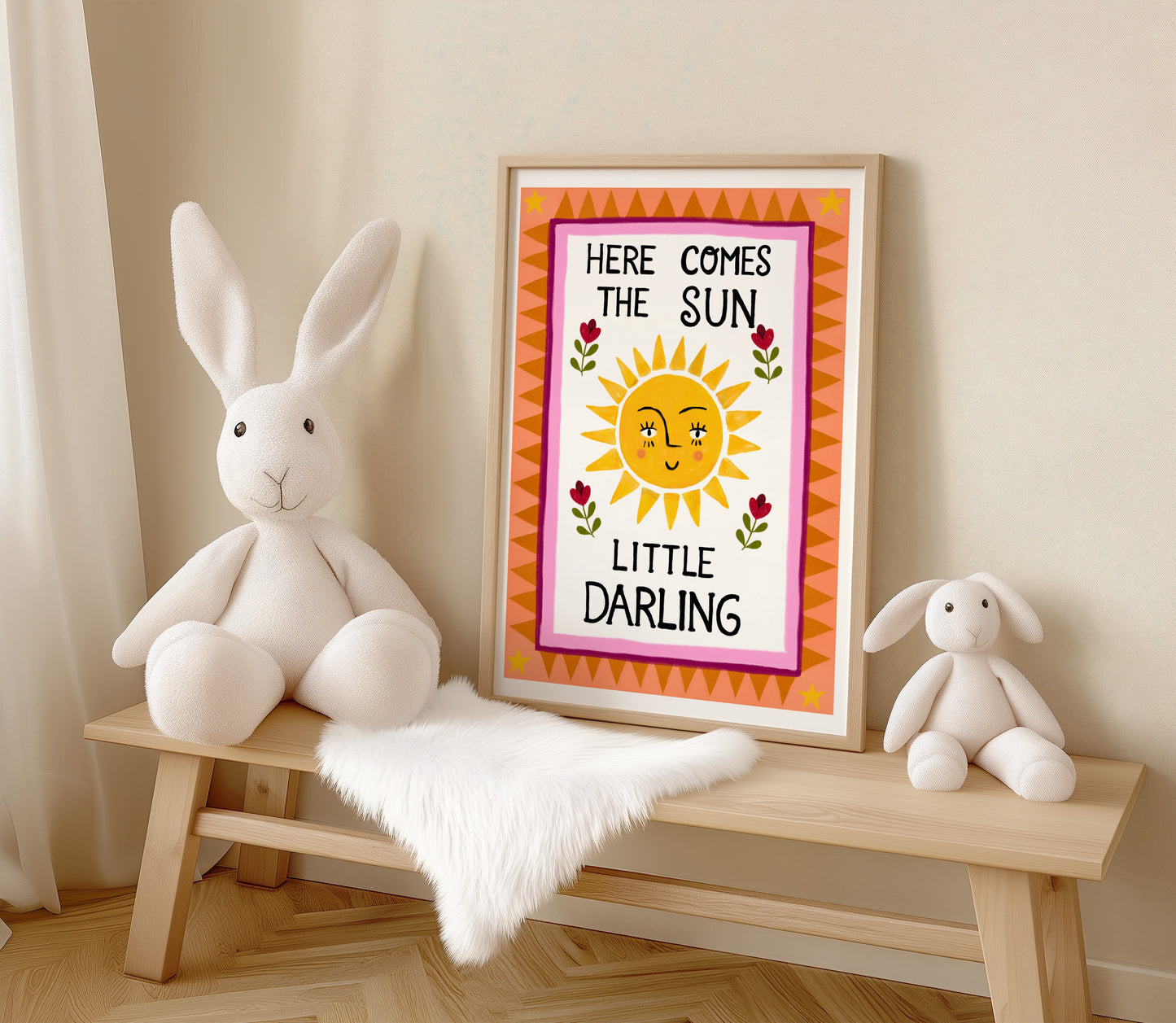Kinderkamer print - A4 - Here comes the sun