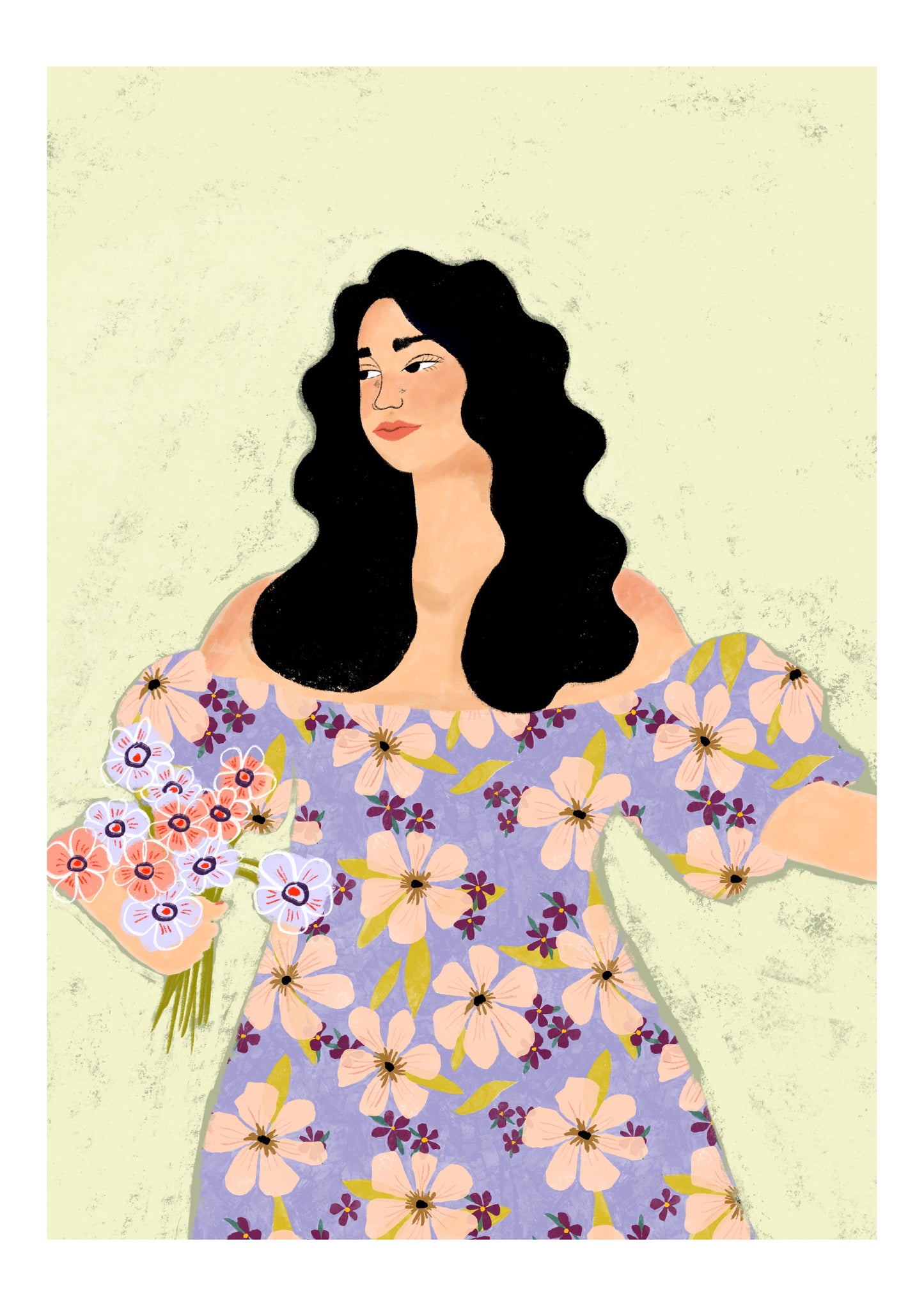 Print -  Lady of the fields